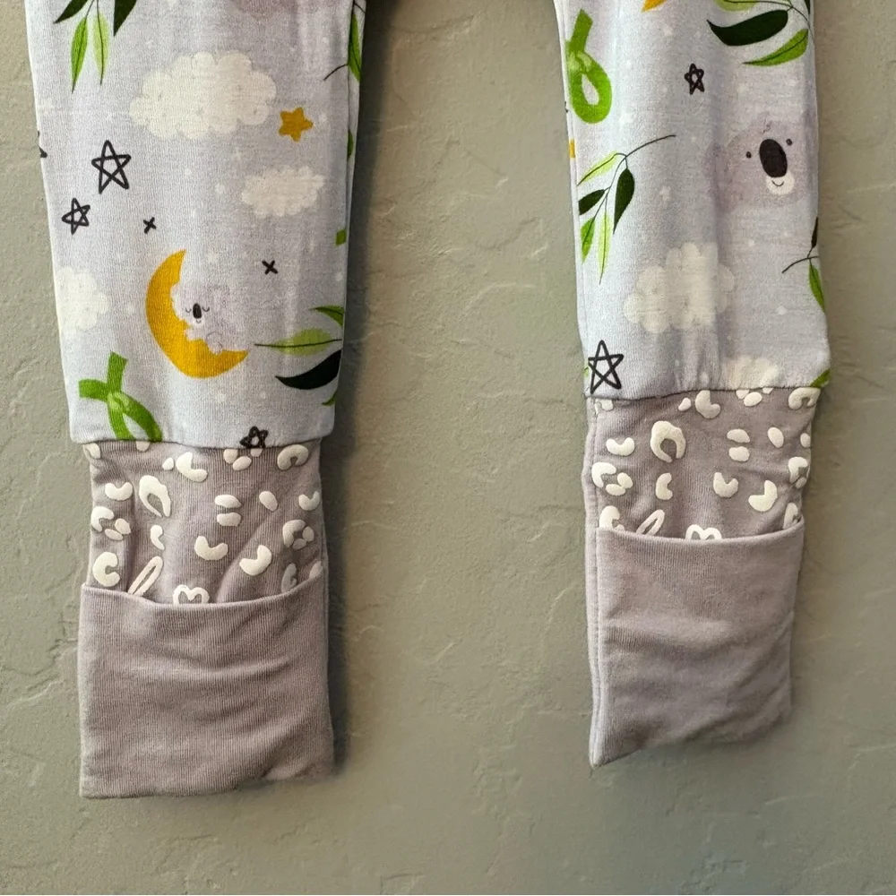 Laree + Co Morgan gray koala bamboo convertible footie pajamas 6-12 months NEW